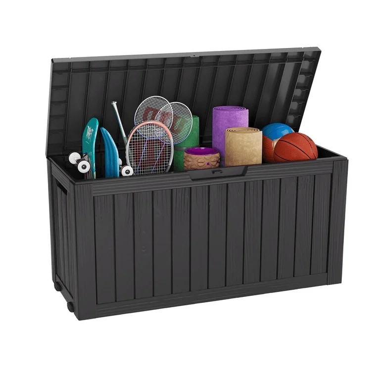 Bifanuo 75 Gallon Deck Box Lockable Resin Outdoor Storage Box waterproof Outdoor Container for Pa... | Walmart (US)