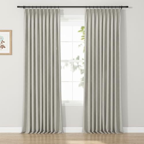TWOPAGES Striped Curtain 84 inches Long, Pinch Pleated Light Filtering Privacy Window Drapes for ... | Amazon (US)