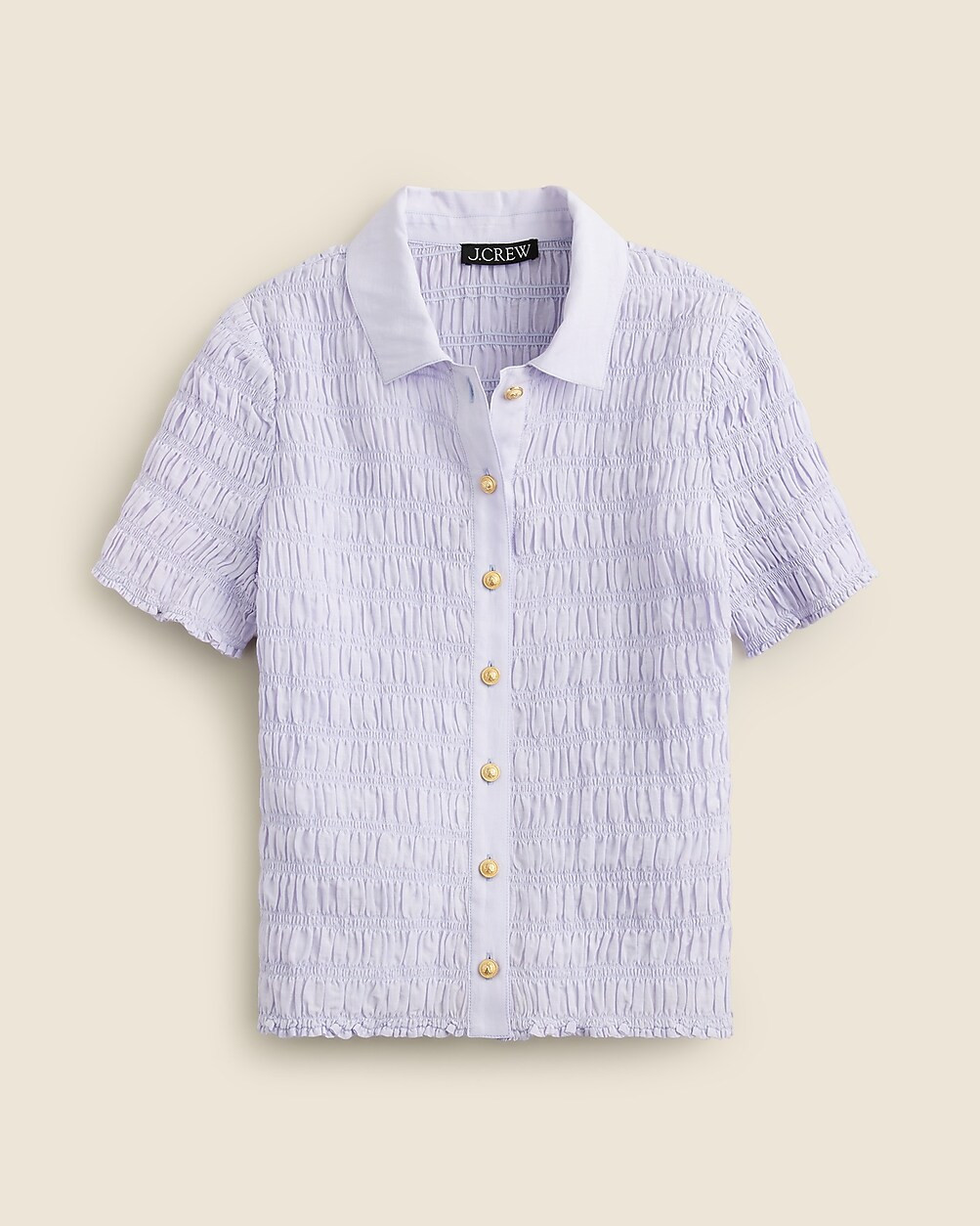 Smocked button-up shirt in cotton-blend voile | J. Crew US