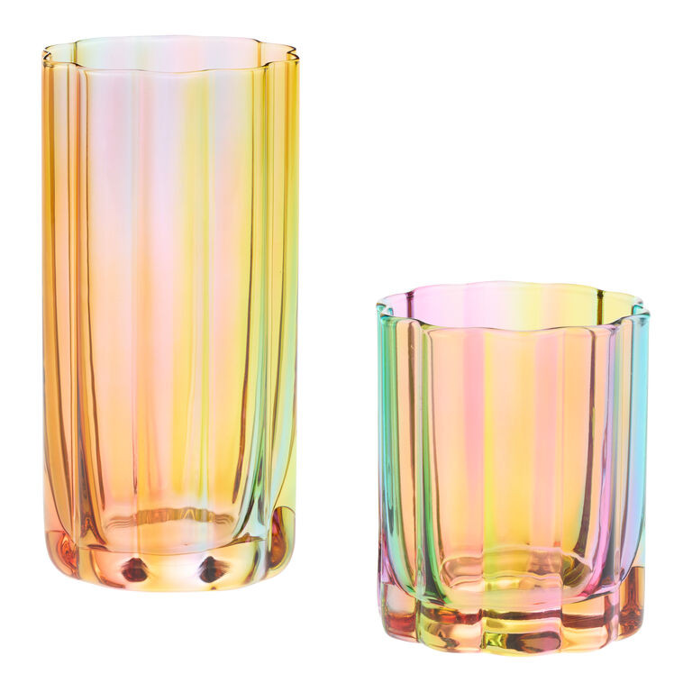 Rainbow Ombre Fluted Bar Glass | World Market