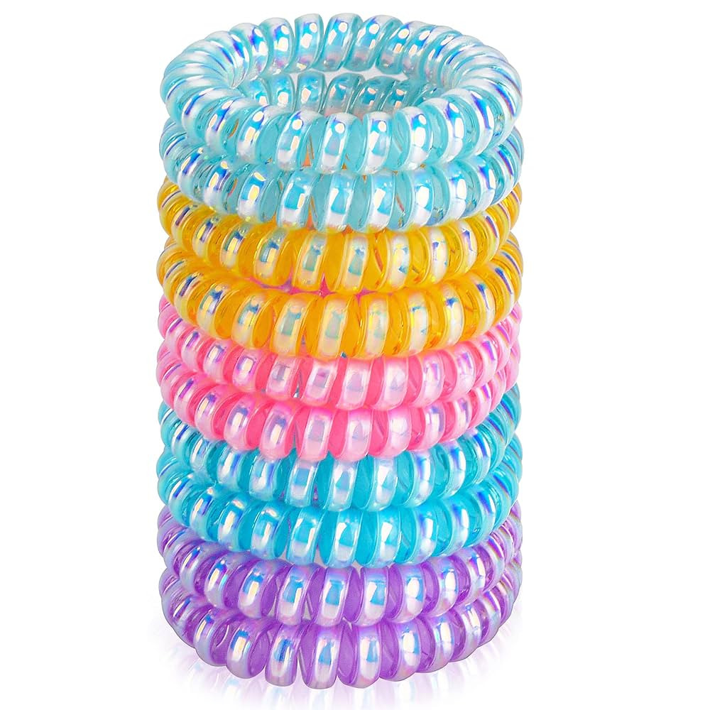 JessLab Spiral Hair Ties for Women, 10-Pack Traceless No-Damage Ponytail Holders, Coils Hair Band... | Amazon (US)
