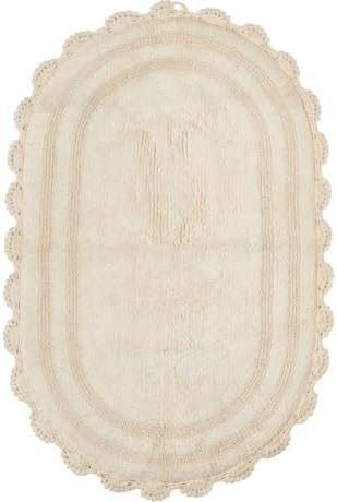 Crochet Oval Bathroom Rug (21x34 Inches) - Soft, Absorbent, Reversible, & Washable Oval Bath Mat ... | Amazon (US)