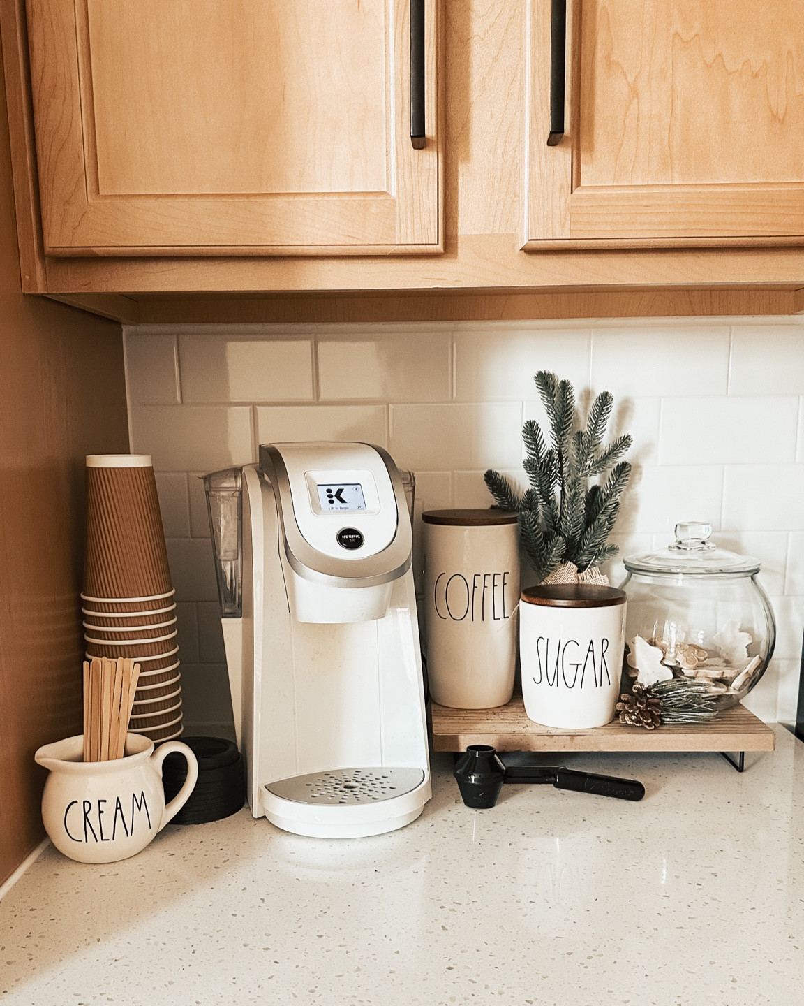 Morning coffee | coffee bar | coffee | coffee station | rae dunn | coffee mug | neutral kitchen | morning routine | reusable kcups | keurig

#LTKFind #LTKhome #LTKunder100
