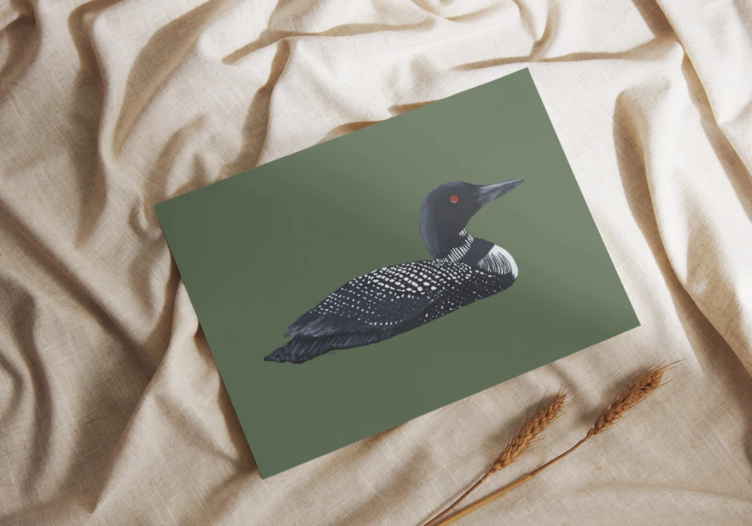 Common Loon Print Common Loon Painting Common Loon Art Lake Art Loon Print 8 X 10 Print Lake Hous... | Etsy (US)