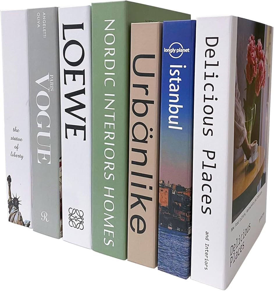 7 Pcs Fake Books for Decoration,Designer Luxury Modern Fake Decorative Books for Home Decor,Books... | Amazon (US)