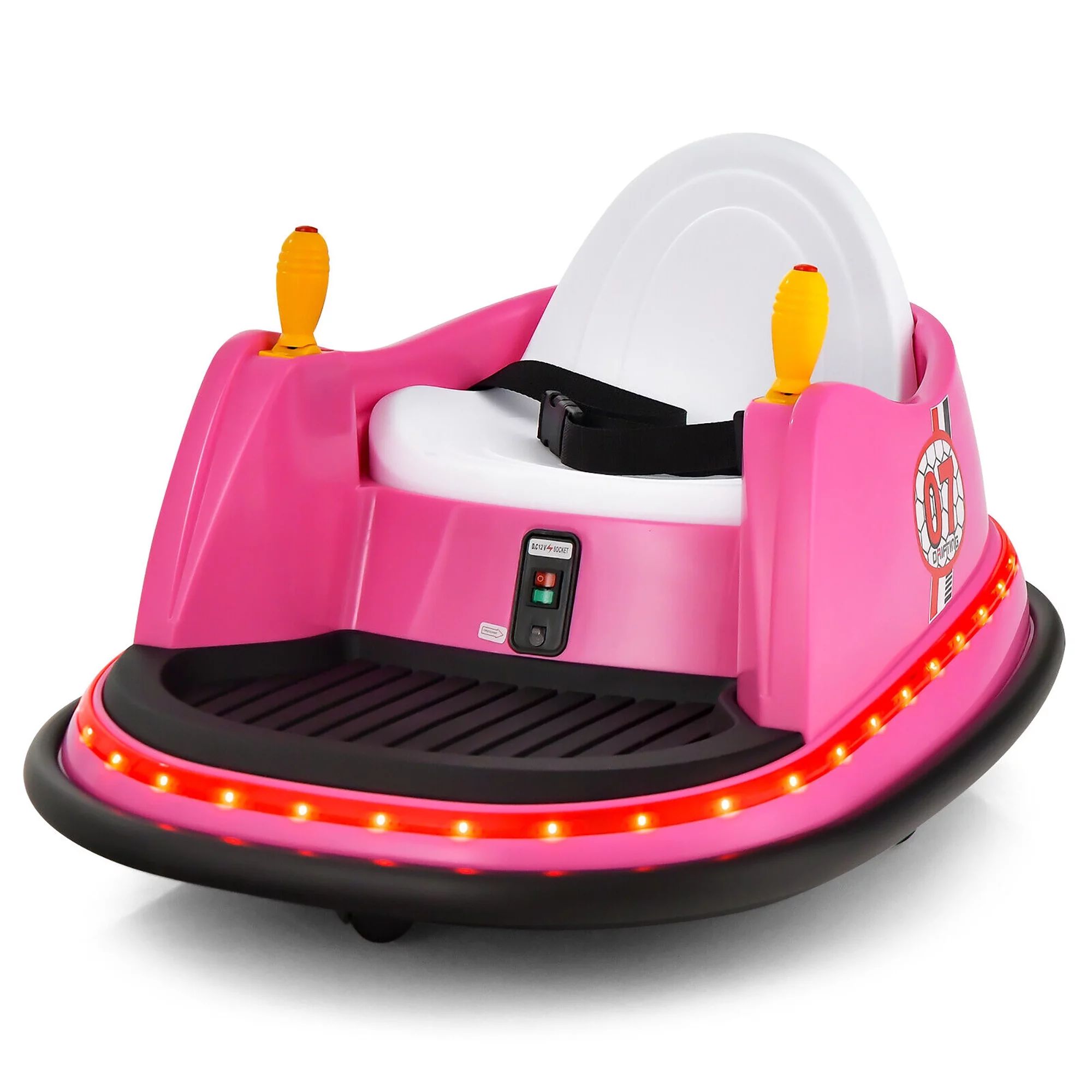 Gymax 12V Vehicle 360 Degree Spin Race Toy Kids Ride On Bumper Car w/ Remote Control Pink - Walma... | Walmart (US)