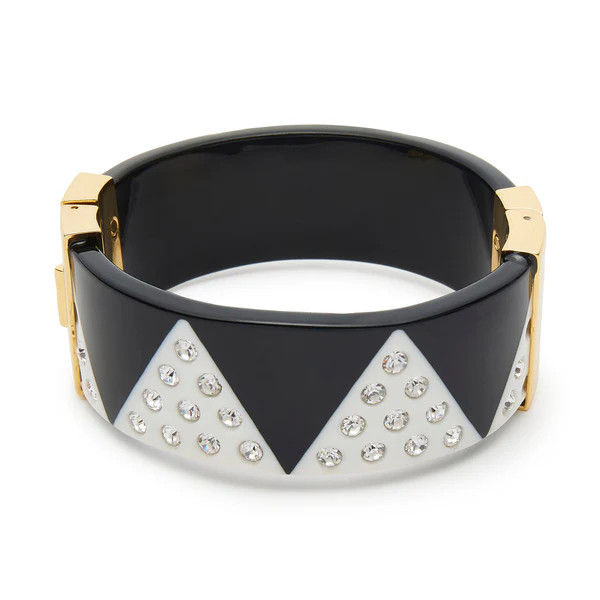 JET IVORY HARLEQUIN HINGED CUFF | LELE SADOUGHI