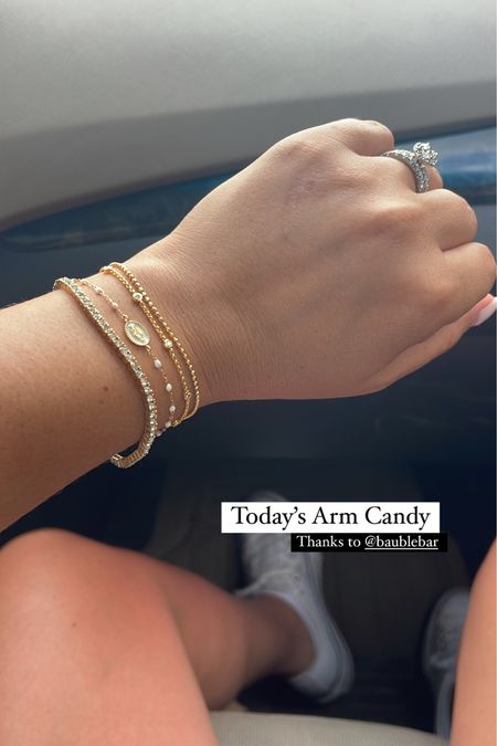 Today’s Arm Candy 
I love stacking my bracelets especially for summer and these are the best 18K Gold, Tennis Bracelet, Stacking Bracelet, Gold Bracelet, Fine Jewelry, Summer Bracelet




#LTKunder50 #LTKGiftGuide #LTKFind