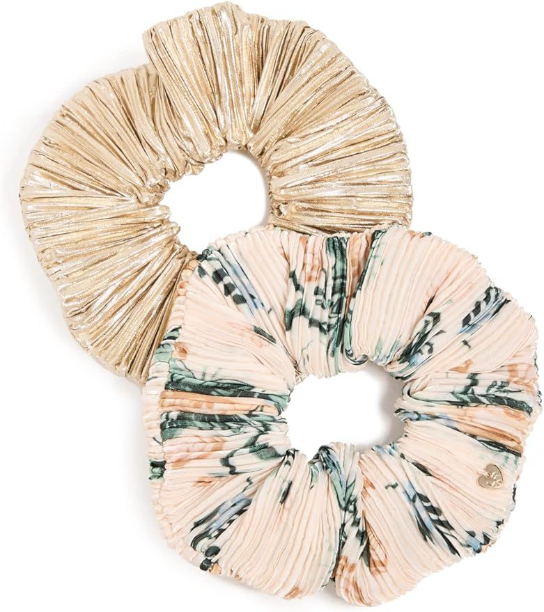 Amazon.com: Loeffler Randall Women's Hailey Scrunchies, Gold/Nova Floral, One Size : Clothing, Sh... | Amazon (US)