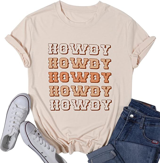 BANGELY Howdy Cowgirl Shirt Women Western Southern Retro Shirt Cute Country Music Graphic Tees Su... | Amazon (US)
