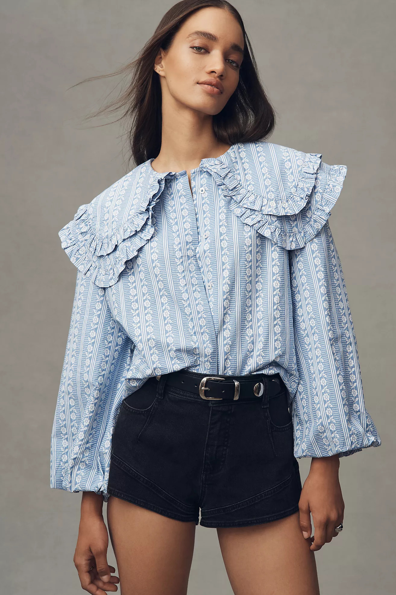 Damson Madder Lois Double Collar Blouse | Anthropologie (US)
