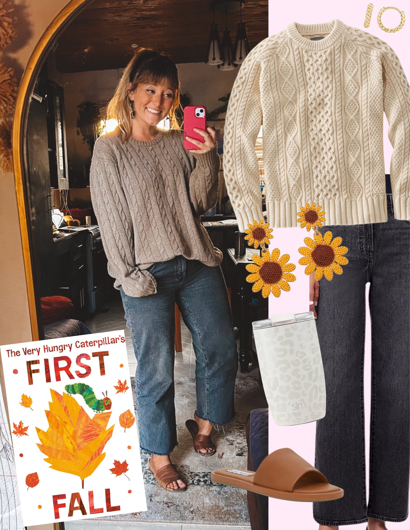 We are in a rainy season here in Kenya — so fall vibes are officially here 🍁🍂. Wrapped up in my favorite cable knit sweater, rocking my go-to comfy @madewell jeans, and soaking in the crisp air with some simple cozy essentials! Also, obsessed with these sunflower earrings that add the perfect autumnal pop 🌻. 🍂 Tap for details and bring these fall must-haves into your wardrobe! 🍁

#LTKMidsize #LTKFallSale #LTKSeasonal