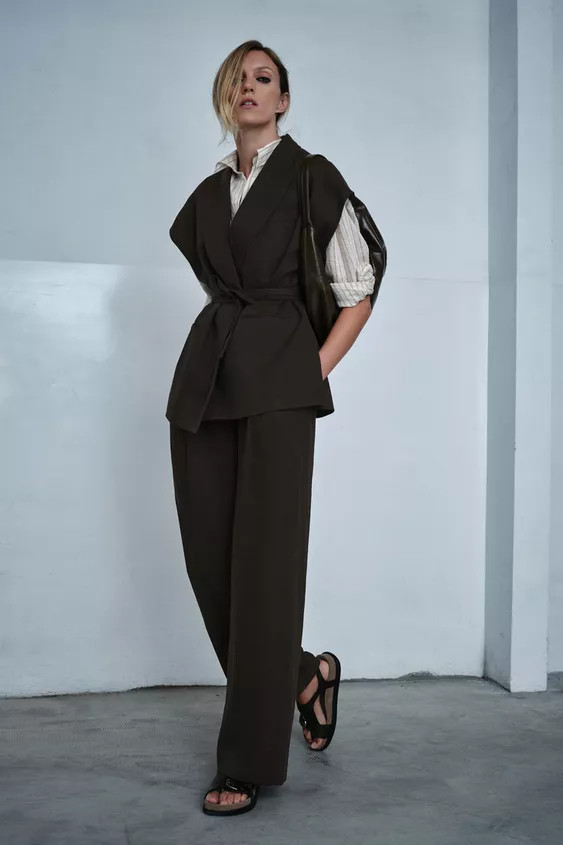 PLEATED LINEN BLEND PANTS ZW COLLECTION | Zara Canada