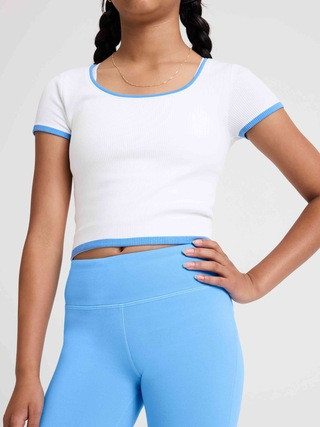 Athleta Girl Rise Above Rib Crop Tee | Athleta | Athleta