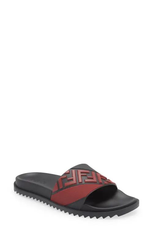 Fendi FF Slide Sandal in Nero Granata at Nordstrom, Size 13Us | Nordstrom
