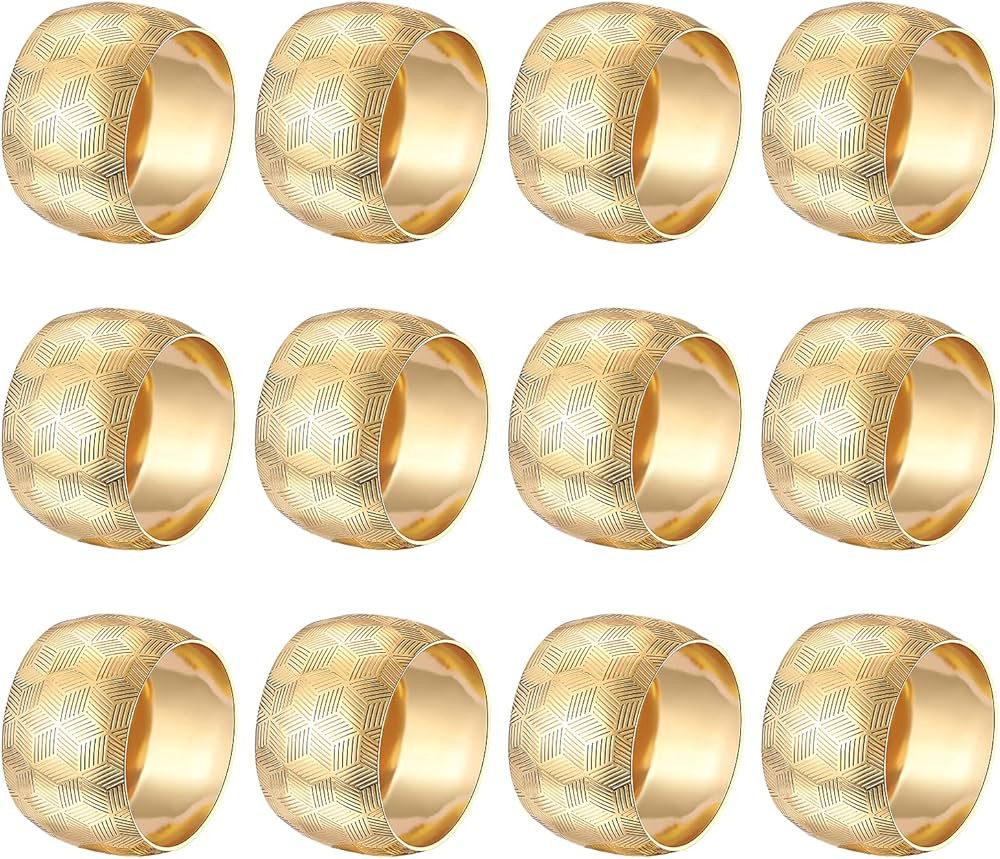 Napkin Rings - Round Napkin Holder Rings for Dinning Table Parties Weddings Family Gather- Holida... | Amazon (US)