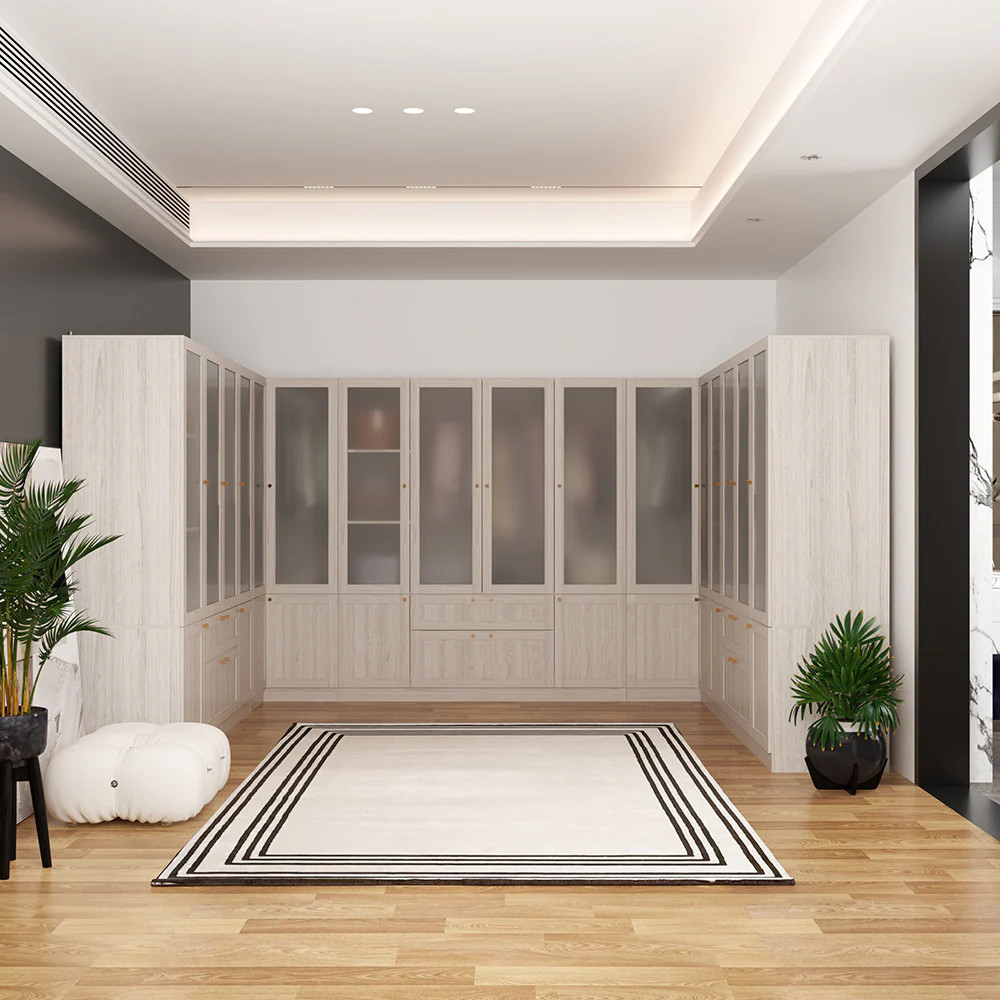 Homsee Modular Wardrobe Set with 6 Drawers 26 Doors Multiple Shelves and Storage Spaces Stylish and Functional Armoire with Frosted Glass and Elegant | Lowe's