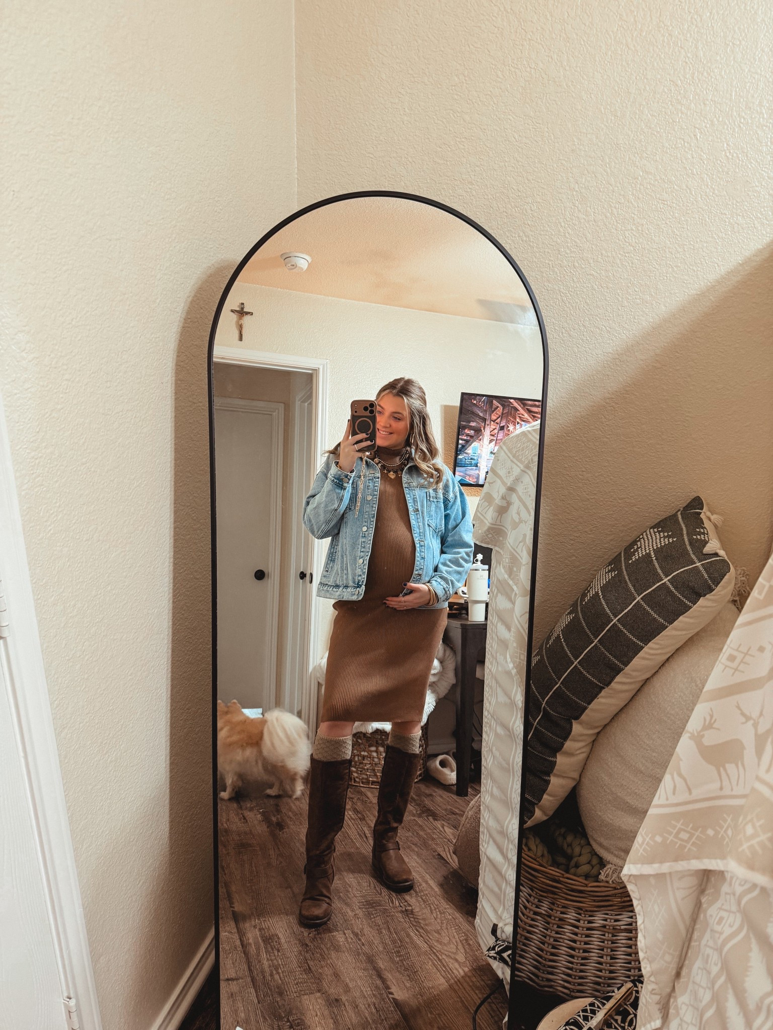 Graduation outfit. Sweater dress. Maternity ootd  

#LTKBump #LTKootd #LTKFindsUnder100