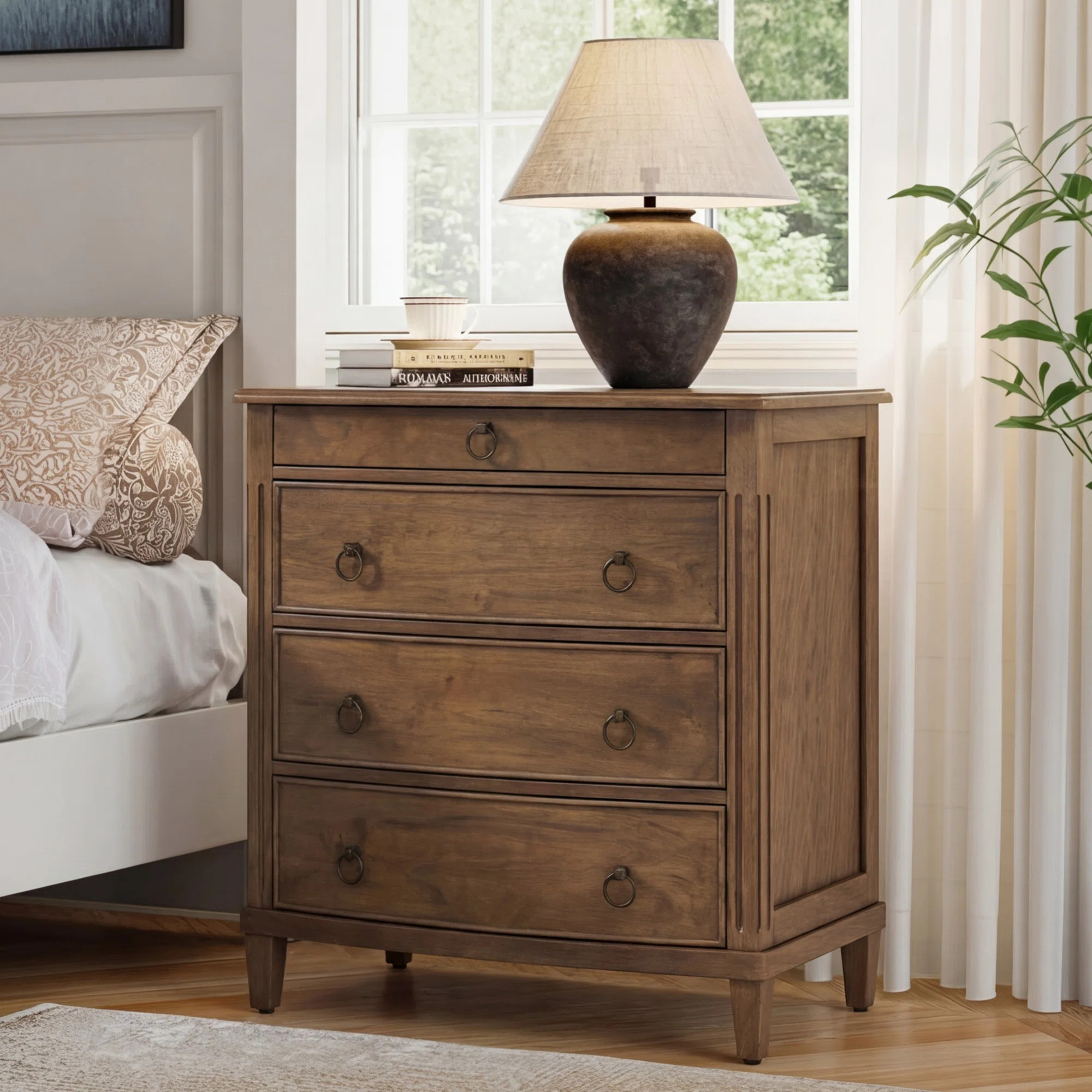 Crinelt Traditional 27.2''W 3-Drawer End Table With Pull-Out Shelf | Wayfair North America