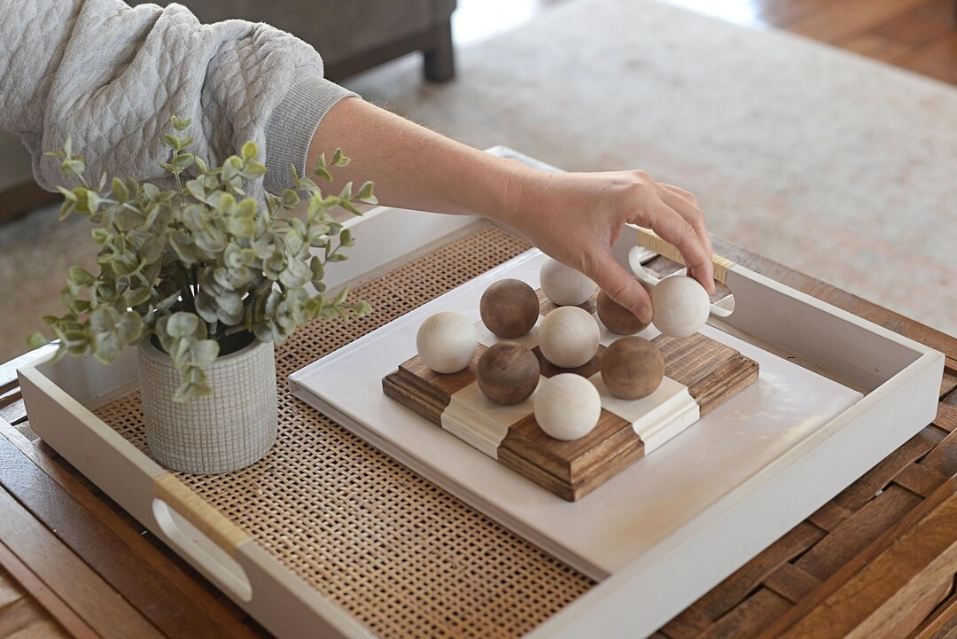 Tic Tac Toe Board, Wooden Tic Tac Toe, Game for the Family, Checkered Decor, Modern Tabletop Game... | Etsy (US)
