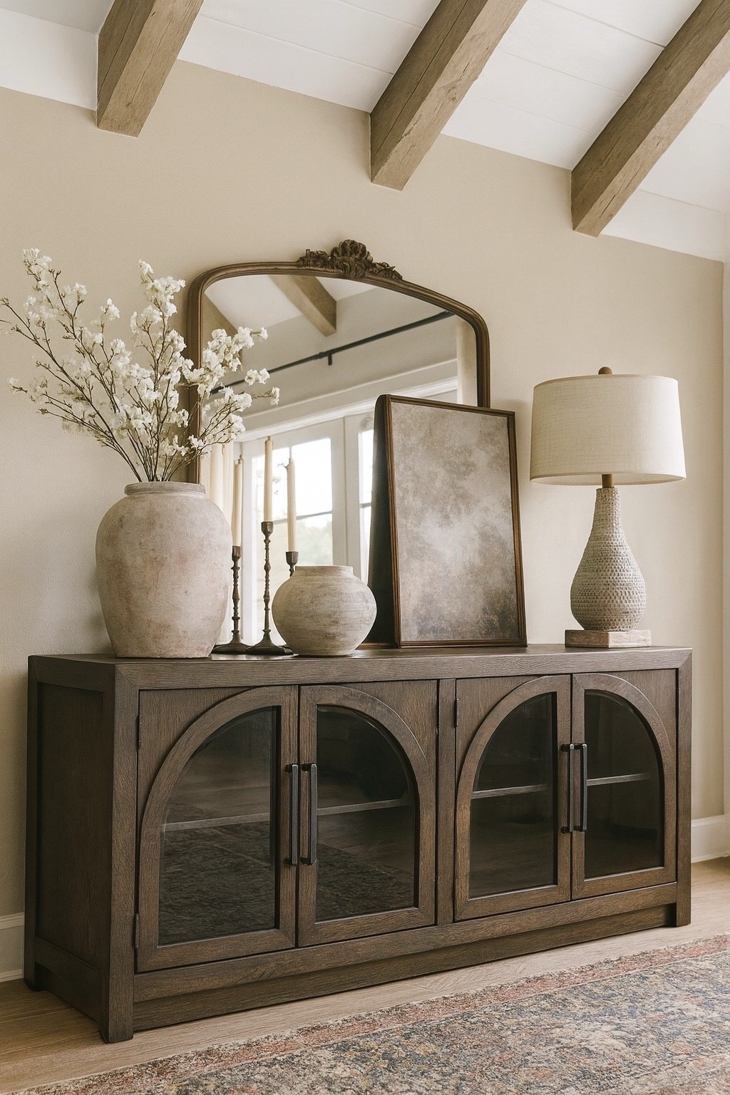 Wayfair Neutral Home Finds: Effortless Styling Staples

Follow @farmtotablecreations on Instagram for more cozy home styling inspiration!

This beautiful console setup is full of timeless pieces that bring warmth and character to any space. From arched cabinet doors to earthy vases and a vintage-inspired rug, each element creates a collected and elevated look. These Wayfair finds are perfect for adding layers of texture and style throughout your home.

#wayfairhome #wayfairfinds #homestyling #consoledecor #livingroomdecor #homedecorinspo #wayfairdecor #homefinds #neutraldecor



#LTKFindsUnder50 #LTKHome #LTKSaleAlert