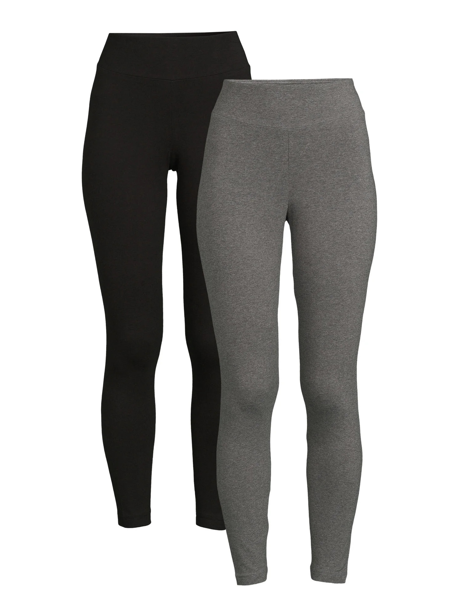 Time and Tru Women's High Rise Knit Leggings, 27" Inseam, 2-Pack, Sizes XS-XXL - Walmart.com | Walmart (US)