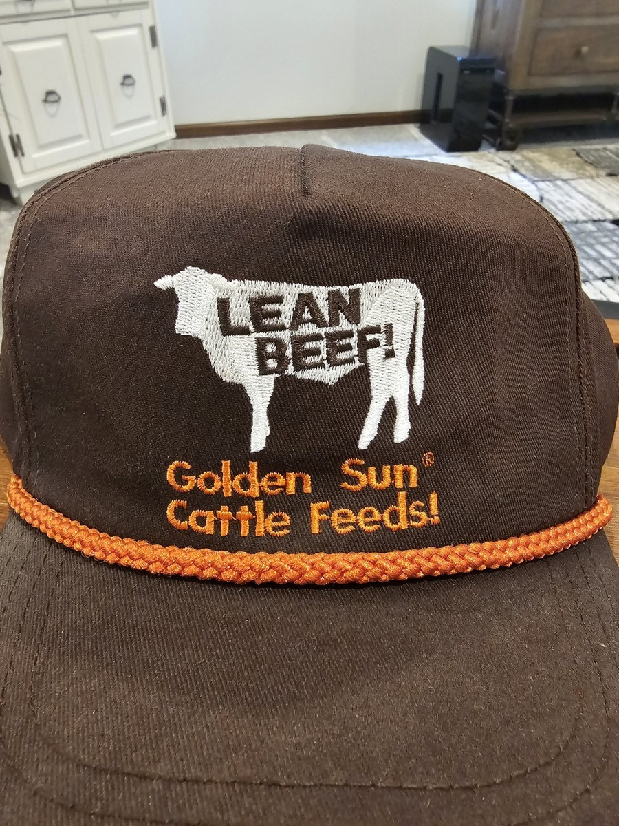 Vintage Golden Sun Cattle Feeds Lean Beef Hat Cap Snapback Rope (H6) | eBay US