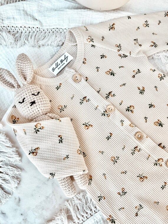 Newborn Waffle Onesie Neutral Onesie Newborn Pajamas Baby | Etsy | Etsy (US)