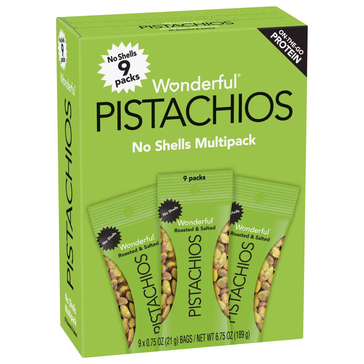 Wonderful Pistachios No Shells Roasted & Salted Multipack - 6.75oz/9ct | Target