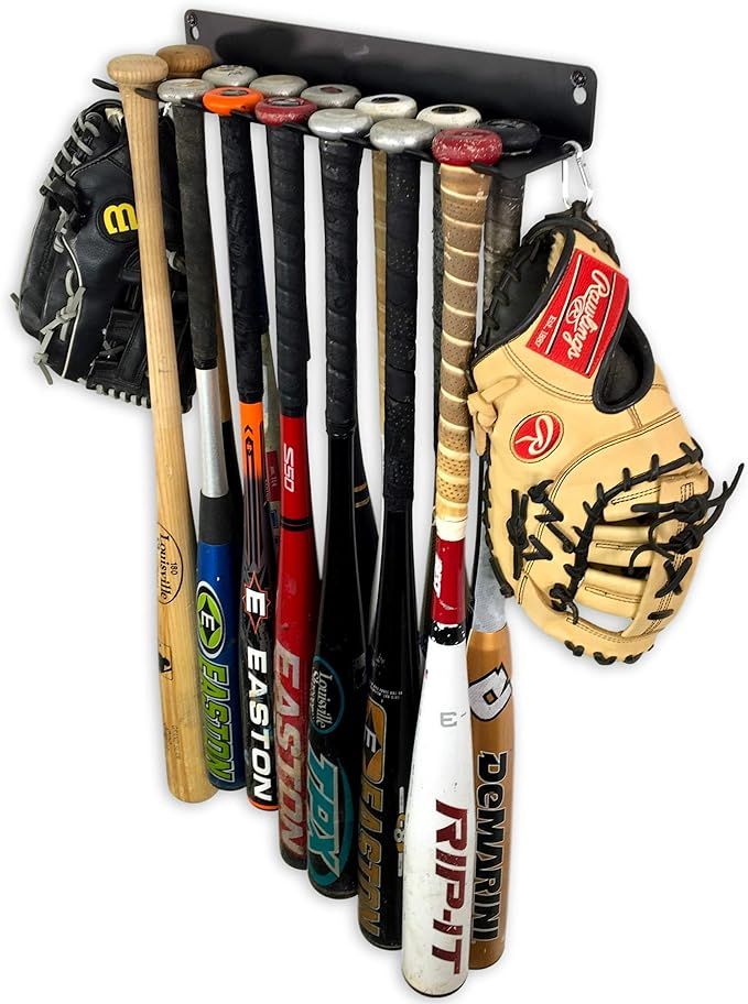 StoreYourBoard Baseball Bat Storage Rack, 14 Bat Caddy, Hanging Organizer, Wall or Fence Mount, E... | Amazon (US)