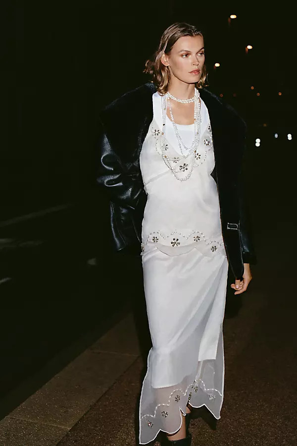 Crystal-Encrusted Midi Skirt | Anthropologie (US)