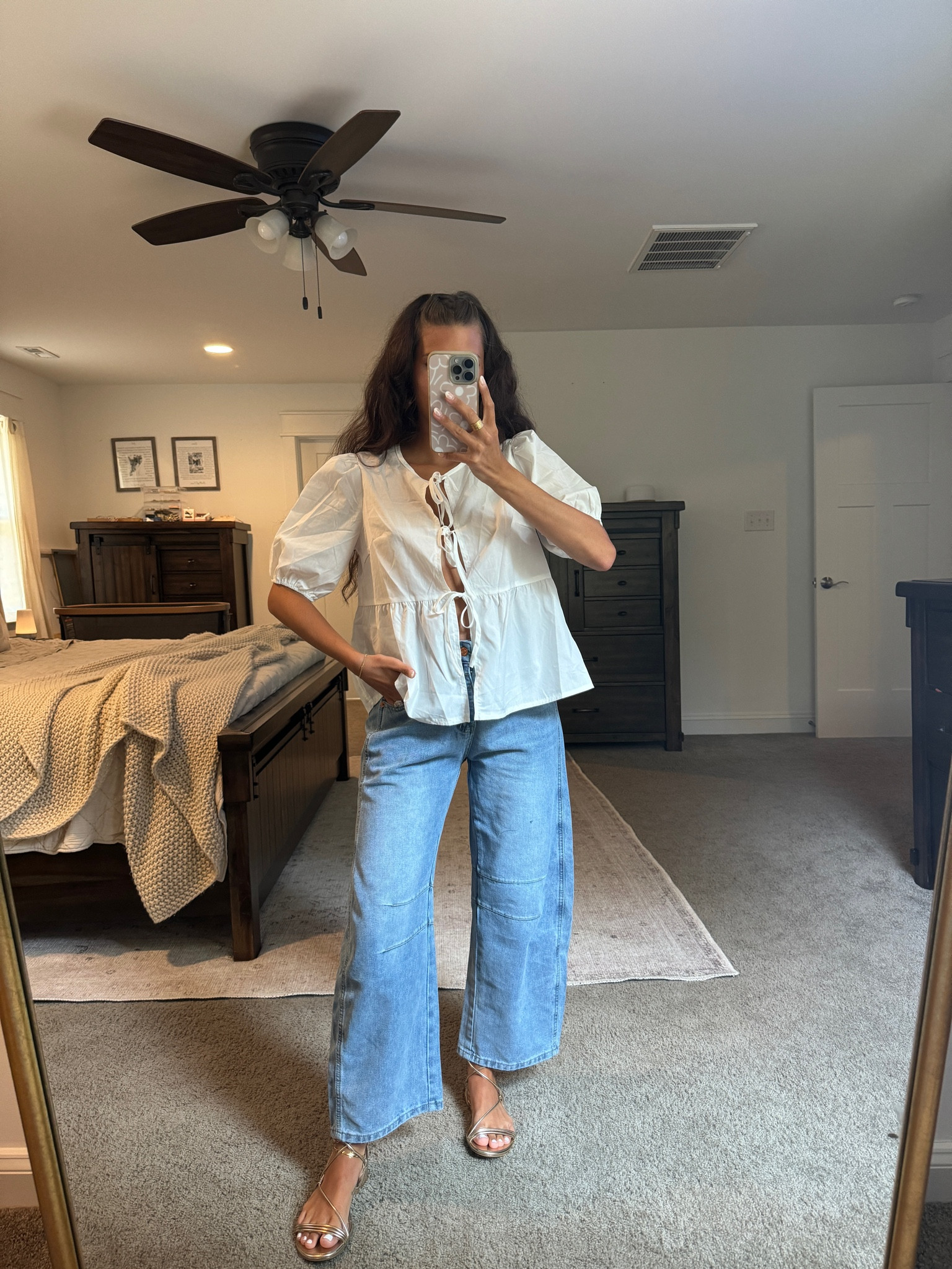 Wearing size small in both top + bottoms