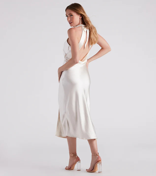 Ingrid Formal Satin Halter Dress | Windsor Stores