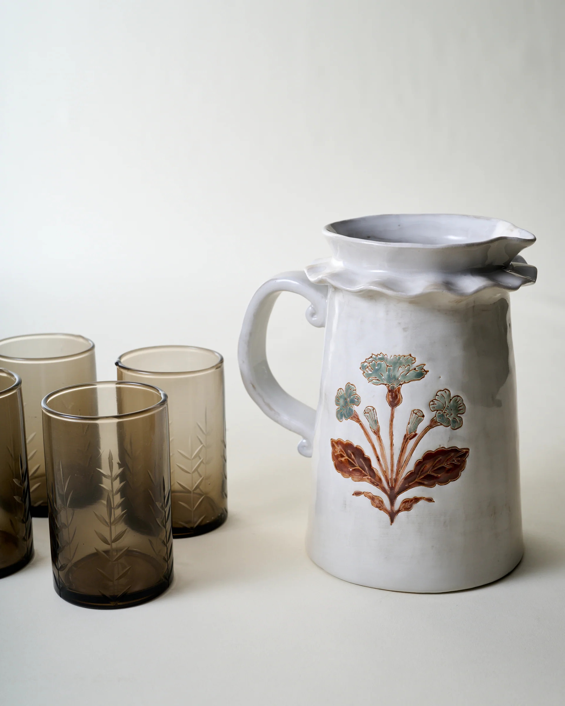 Elaine Floral Pitcher | Magnolia