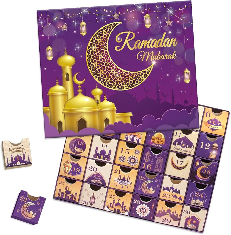 Ramadan Advent Calendar with Drawers, 30 Empty Boxes for 30 days, Eid Mubarak Coutdown Calendar F... | Amazon (UK)