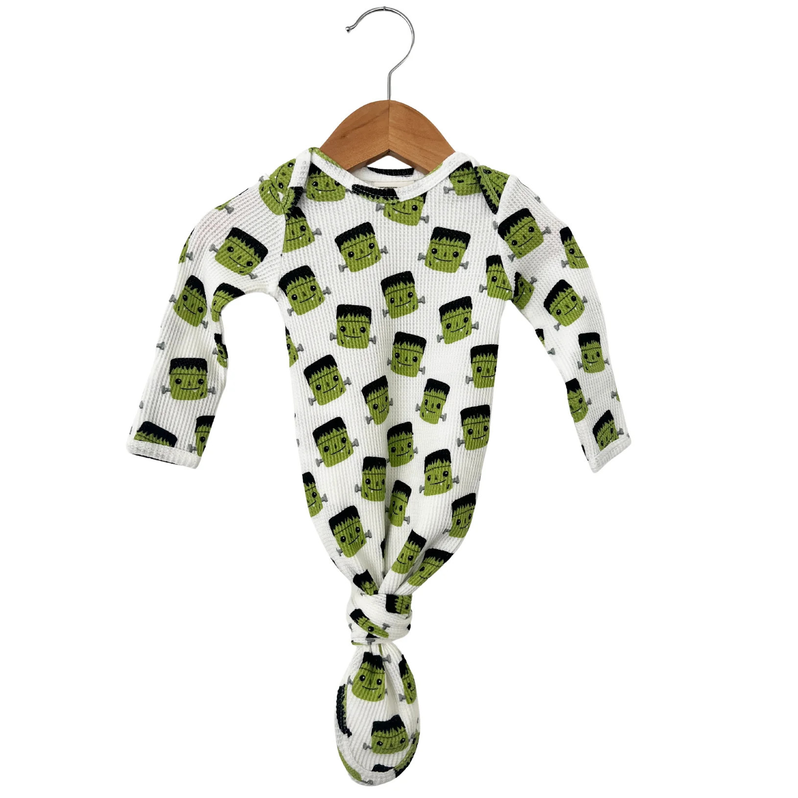 Organic Waffle Knotted Gown, Halloween Monster | SpearmintLOVE