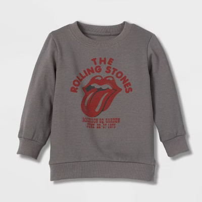 Toddler Boys' The Rolling Stones Printed Sweatshirt - Gray | Target