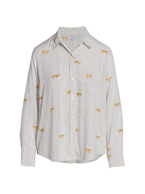 Kathryn Striped Cheetah-Print Shirt | Saks Fifth Avenue