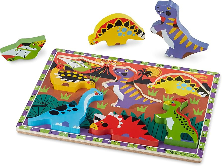 Melissa & Doug Dinosaur Wooden Chunky Puzzle (7 pcs) | Amazon (US)