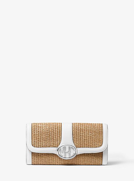 Monogramme Small Woven Clutch | Michael Kors US