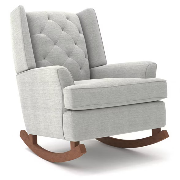 Best Chairs Ames Upholstered Runner Rocker Dark Walnut | Target