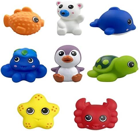 Jofan 8 Pack Rubber Bath Toys Water Squirt Toys for Baby Toddlers Kids Boys Girls Christmas Stocking | Amazon (US)