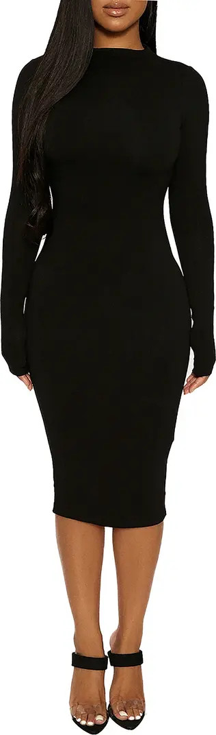 Naked Wardrobe The NW Long Sleeve Midi Dress | Nordstrom | Nordstrom