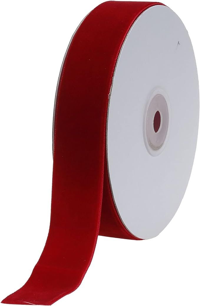 COTOWIN 1" Crushed Velvet Ribbons , 1" x 8 Yards (red) | Amazon (US)