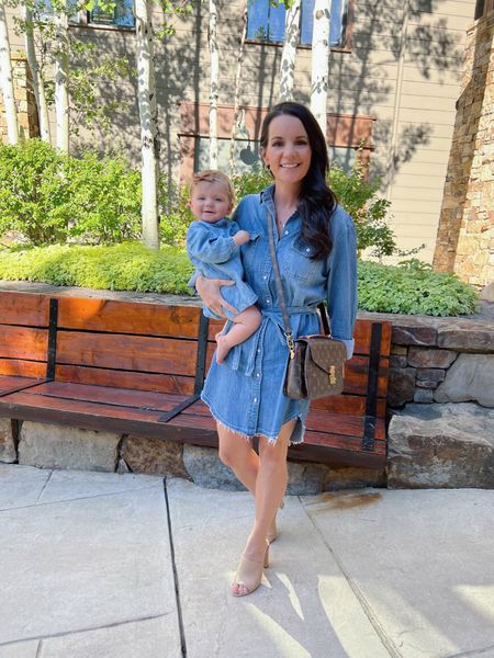 Mommy and me matchy outfits has commenced 😍 I’ve been waiting my entire life to match with my daughter. #itshappening // shop everything by clicking the link in my bio. 
.
Mommy and me / matchy matchy / denim dress / old navy / target / target style / dress / matching outfits / family outfit / baby girl / 9 months / baby clothes / womens fashion / denim / chambray dress 

#LTKunder50 #LTKfamily #LTKbaby