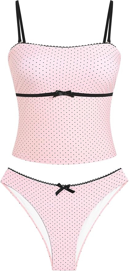 ZAFUL Tankini Swimsuits for Women Bow Tie Side Bathing Suits Tummy Control High Cut Two Piece Bik... | Amazon (US)