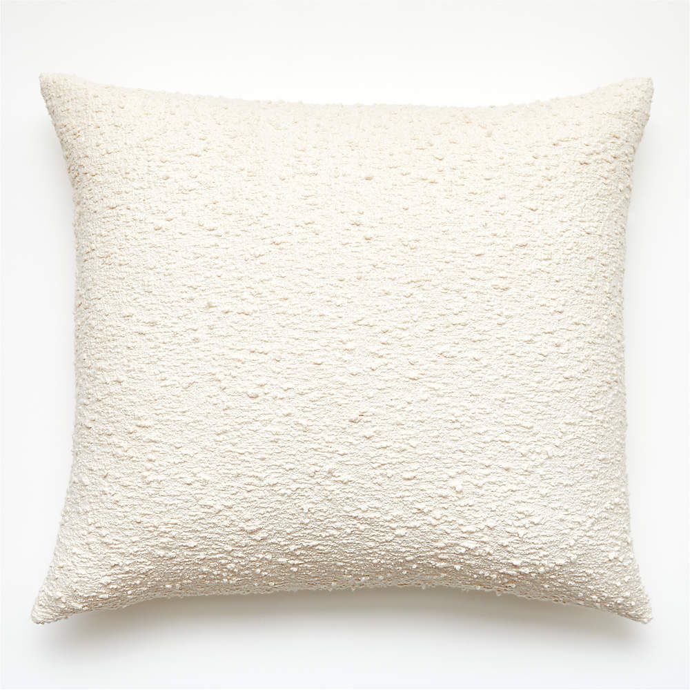23" Boucle Ivory Pillow with Feather-Down Insert + Reviews | CB2 | CB2