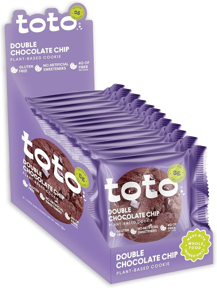Toto's Double Chocolate Chip Vegan Cookies: Gluten-Free High-Fiber Cookie with Plant-Based Protei... | Amazon (US)