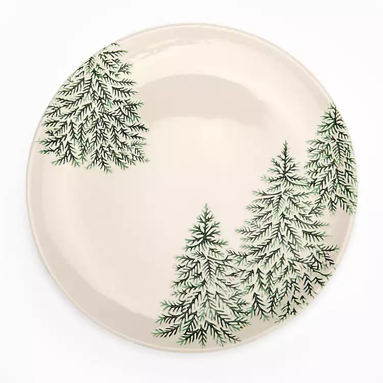 Evergreen Trees Embossed Dinner Plate | Kirklands