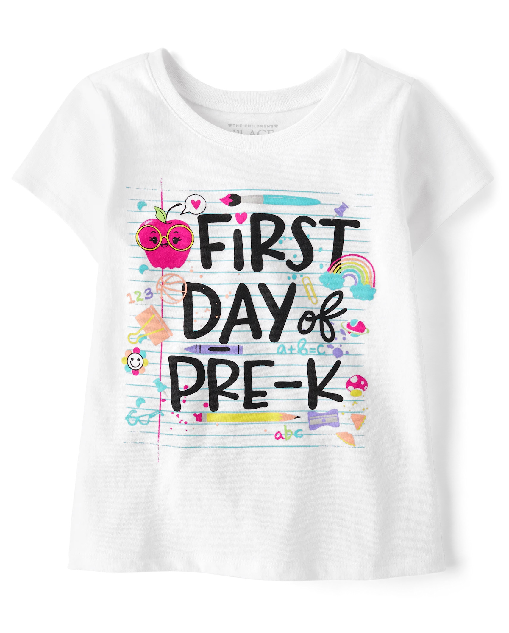 Toddler Girls First Day Of Pre-K Graphic Tee - white | The Children's Place
